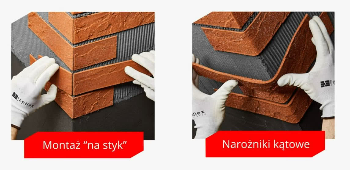 Wykończenie narożńków elewacji elastycznymi płytkami izoflex. fot. Inesta