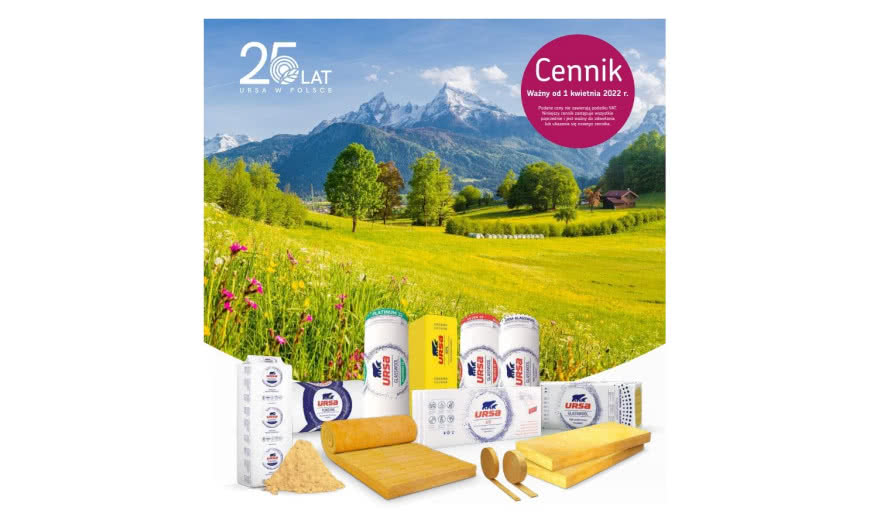 Nowy cennik produktów URSA 2022